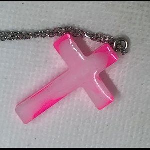 Hot pink and white cross